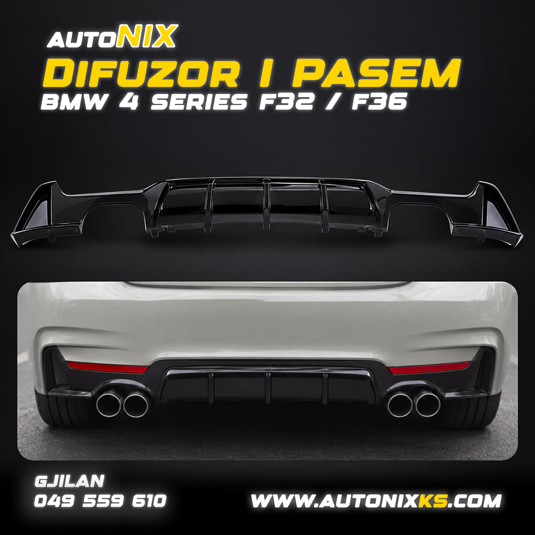 DIFUZOR I PASMË për BMW Seria 4 F32 / F36 2013–2019 – Stil M4, me katër dalje