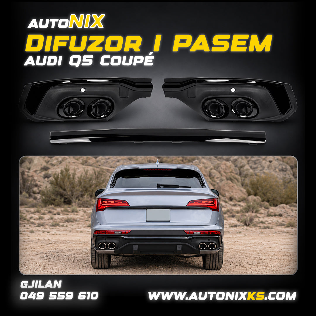 DIFUZOR I PASMË për Audi Q5 Coupé 2022–2023 – Stil RSQ5 Black Tips