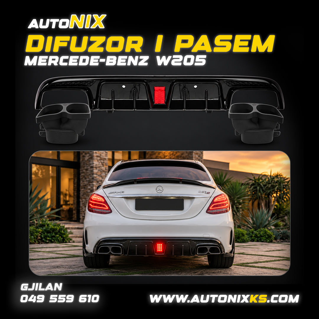 DIFUZOR I PASMË Brabus me LED për Mercedes-Benz C-Class W205 2014–2018